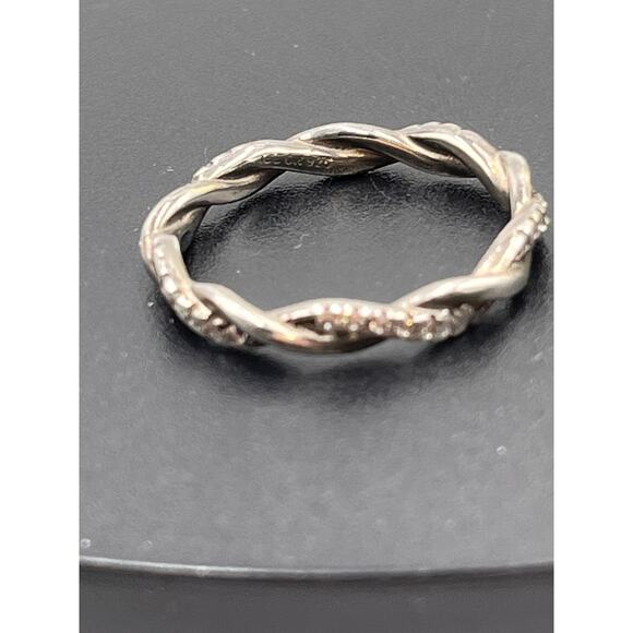 IBB‎ Designer Signed 925 Sterling Silver CZ Infinity Twisted Band Ring Sz 9.25 - Picture 4 of 8